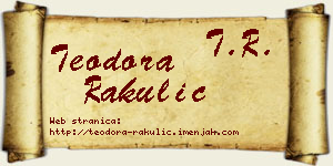 Teodora Rakulić vizit kartica